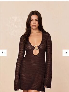 Monday Swimwear Knit Mini Dress with Front Ring Detail